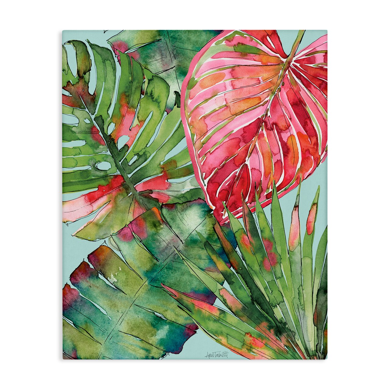 Stupell Industries Leafy Palm Springs Canvas, design by Anne Tavoletti